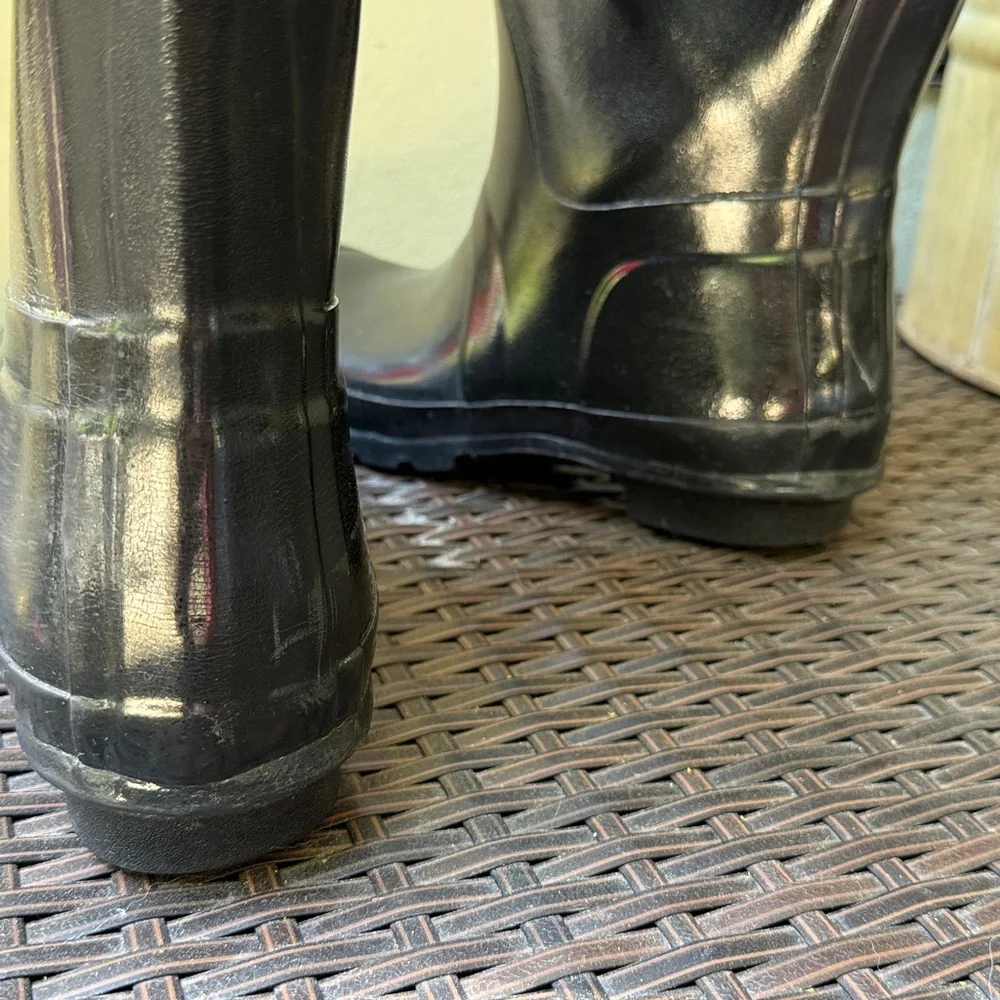 Hunter Glossy Black Rain Boots with Buckle - Picture 4 of 4